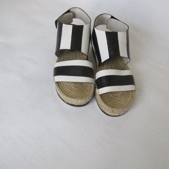 Miista London Sandals Black White  Size 39/8.5 - Picture 1 of 12